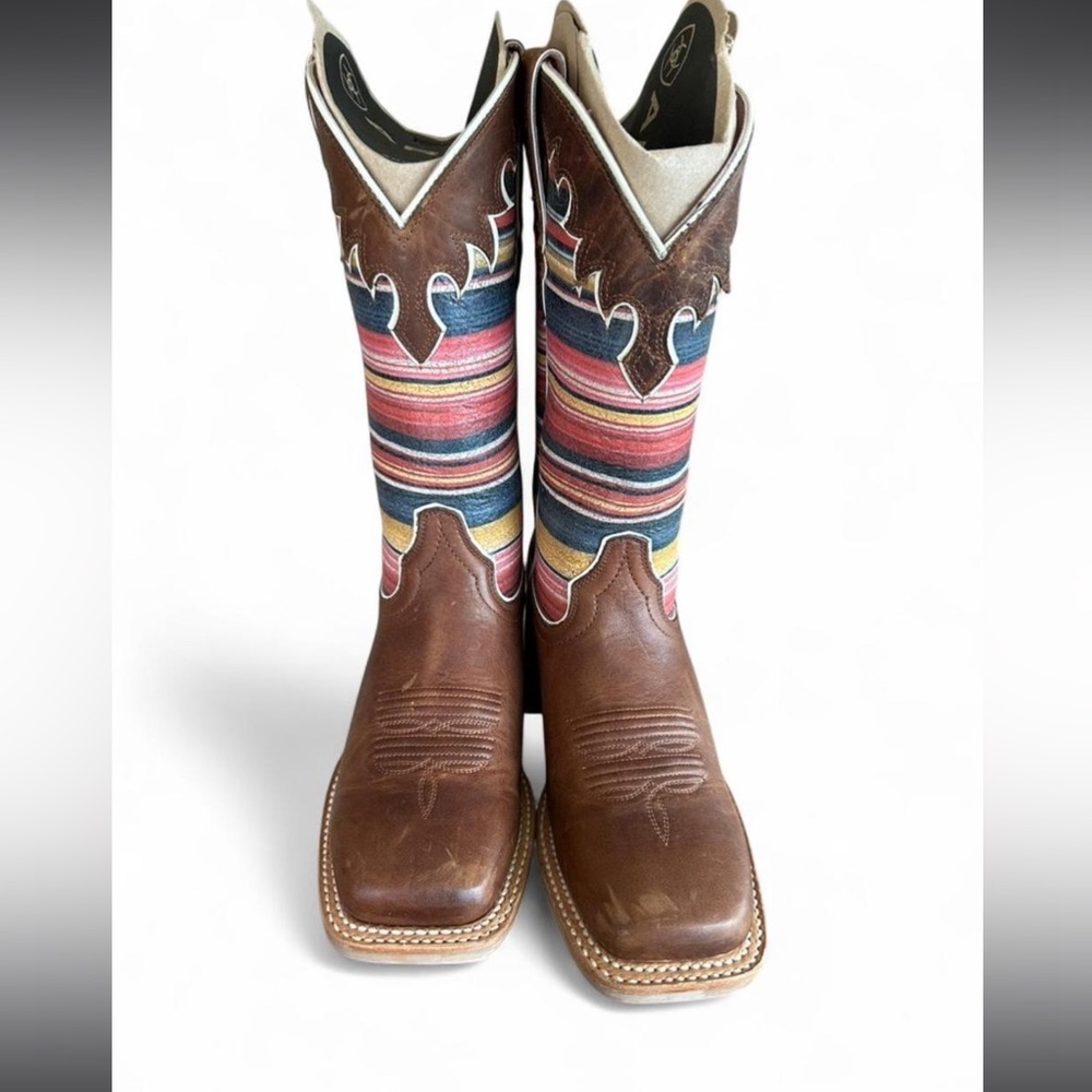 Ariat Brown and Multicolor Striped Heeled Boots